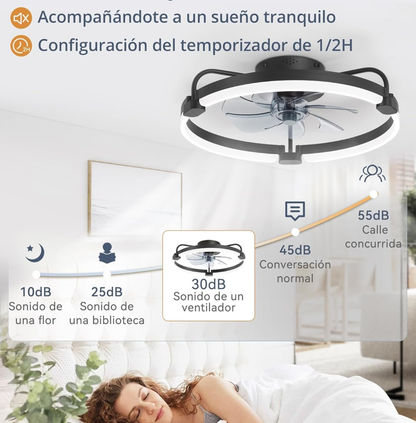 Ventilador de Techo con Luz LED y Control Remoto AirFusion™